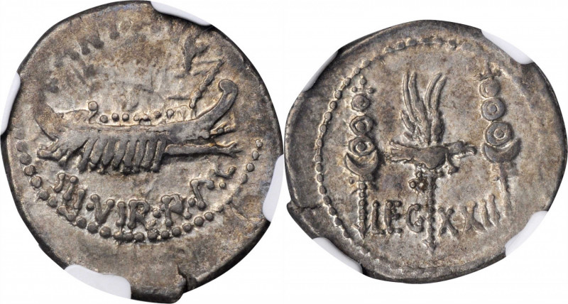 Marc Antony

Legio XXII

MARC ANTONY. AR Denarius (3.90 gms), Patrae (?) Min...