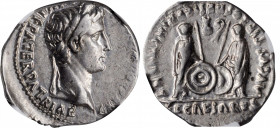 Augustus, 27 B.C.- A.D. 14

AUGUSTUS, 27 B.C.- A.D. 14. AR Denarius, Lugdunum Mint, 2 B.C.- 4 A.D. NGC Ch VF.

RIC-207; RSC-43. Obverse: Laureate ...