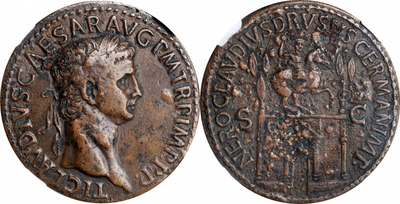 Claudius, A.D. 41-54

CLAUDIUS, A.D. 41-54. AE Sestertius (27.32 gms), Rome Mi...