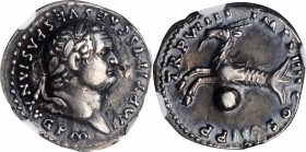 Titus, A.D. 79-81

TITUS, A.D. 79-81. Fourree Denarius (2.95 gms), Imitating Rome Mint, A.D. 79. NGC EF, Strike: 5/5 Surface: 3/5. Flan Flaws.

RI...