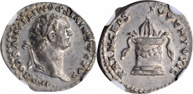 Domitian as Caesar, A.D. 69-81

DOMITIAN AS CAESAR, A.D. 69-81. AR Denarius (3.51 gms), Rome Mint, Struck under Titus, A.D. 80-81. NGC AU, Strike: 5...
