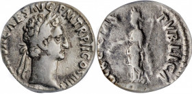 Nerva, A.D. 96-98

NERVA, A.D. 96-98. AR Denarius, Rome Mint, A.D. 97. ANACS VF 20.

RIC-31; RSC-117. Obverse: Laureate head right; Reverse: Liber...