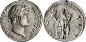Hadrian, A.D. 117-138

HADRIAN, A.D. 117-138. AR Denarius, Rome Mint, ca. A.D. 124-128. ANACS VF 35.

RIC-845; RSC-381. Obverse: Laureate head rig...