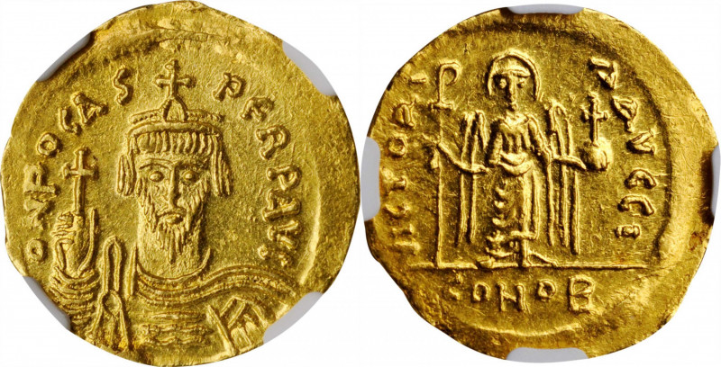 Phocas, 602-610

PHOCAS, 602-610. AV Solidus (4.44 gms), Constantinople Mint, ...