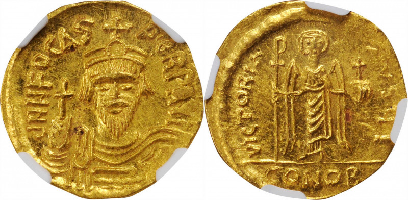 Phocas, 602-610

PHOCAS, 602-610. AV Solidus (4.45 gms), Constantinople Mint, ...