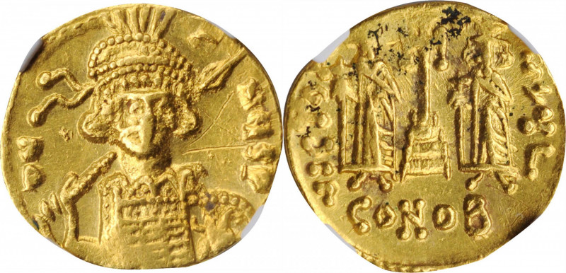 Constantine IV, 668-685

CONSTANTINE IV with HERACLIUS & TIBERIUS, 668-685. AV...