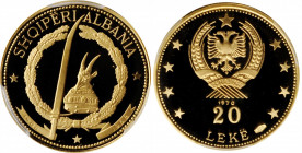 ALBANIA

ALBANIA. 20 Leke, 1970. PCGS PROOF-69 Deep Cameo Gold Shield.

Fr-22; KM-51.5. Mintage: 500. AGW: 0.1143 oz. Commemorating the 500th anni...