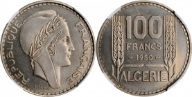 ALGERIA

ALGERIA. Copper-Nickel 100 Francs Essai (Pattern), 1950. Paris Mint. NGC MS-65.

KM-E3; Lec-54. A well struck and bold Gem example of thi...