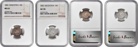 ARGENTINA

ARGENTINA. Duo of 10 Centavos (2 Pieces), 1882 & 1883. Buenos Aires Mint. Both NGC Certified.

KM-26. 1) 1882. NGC MS-63. Great golden-...