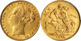 AUSTRALIA

AUSTRALIA. Sovereign, 1875-S. Sydney Mint. Victoria. PCGS AU-58 Gold Shield.

S-3858A; Fr-15; KM-7. Quite vibrant and engaging, this sp...