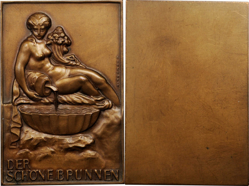 AUSTRIA

AUSTRIA. "Schoner Brunnen" Uniface Bronze Plaque, ND (ca. 1915). CHOI...