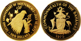 BAHAMAS

BAHAMAS. 100 Dollars, 1975. NGC PROOF-67 Ultra Cameo.

Fr-23; KM-77. Mintage: 3145. Struck to commemorate the 2nd anniversary of Independ...