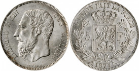 BELGIUM

BELGIUM. 5 Francs, 1873. Brussels Mint. Leopold II. PCGS MS-64 Gold Shield.

Dav-53; KM-24. "Position A" edge variety. A blast white, ful...