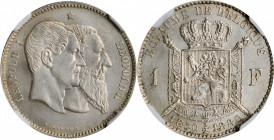 BELGIUM

BELGIUM. Franc, 1880. Brussels Mint. Leopold II. NGC MS-64+.

KM-38. Celebrating 50 years of independence, this delightful near-Gem minor...