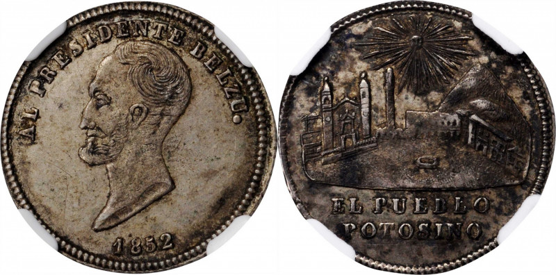 BOLIVIA

BOLIVIA. Medallic Sol, 1852. NGC AU-55.

Fronrobert-9572. Obverse: ...