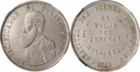 BOLIVIA

BOLIVIA. Melgarejo, 1865-FP. NGC AU-58.

KM-146; Fonrobert-9676 (as "Boliviano" or "10 Reales"). Rather brilliant and alluring, this crow...