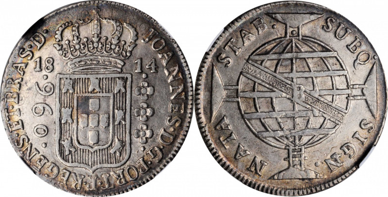 BRAZIL

BRAZIL. 960 Reis, 1814-B. Bahia Mint. Joao as Prince Regent. NGC AU-53...