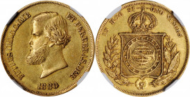 BRAZIL

BRAZIL. 10000 Reis, 1880. Rio de Janeiro Mint. Pedro II. NGC AU-50.

Fr-122; KM-467. AGW: 0.2643 oz. A wholesome example of this popular t...