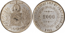 BRAZIL

BRAZIL. 2000 Reis, 1851. Rio de Janeiro Mint. Pedro II. PCGS MS-64+ Gold Shield.

KM-462. This impressive near-Gem--with great brilliance ...