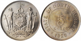 BRITISH NORTH BORNEO

BRITISH NORTH BORNEO. 5 Cents, 1928-H. Heaton Mint. PCGS MS-66+ Gold Shield.

KM-5. Pop: 3, one graded finer by PCGS. A stri...