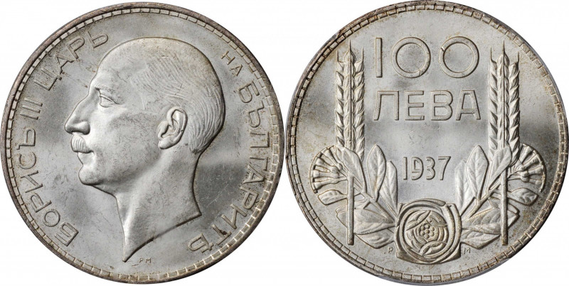 BULGARIA

BULGARIA. 100 Leva, 1937. Kremnica Mint. PCGS MS-64 Gold Shield.

...