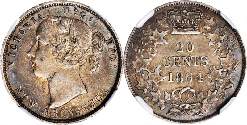 CANADA

CANADA. New Brunswick. 20 Cents, 1864. Victoria. NGC AU-50.

KM-9. A...