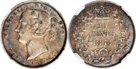 CANADA

CANADA. New Brunswick. 20 Cents, 1864. Victoria. NGC AU-50.

KM-9. A wholesome example of the type, displaying a rich base of olive-gold t...