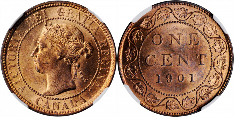 CANADA

CANADA. Cent, 1901. London Mint. Victoria. NGC MS-63 Red.

KM-7. Ful...