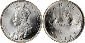 CANADA

CANADA. Dollar, 1936. Ottawa Mint. PCGS MS-64 Gold Shield.

KM-31. A charming crown-sized issue with a sharp strike and frosty luster.

...