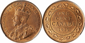 CANADA

CANADA. Cent, 1915. Ottawa Mint. PCGS MS-65 Red Brown Gold Shield.

KM-21. An immensely pleasing Gem, this specimen features a great blend...