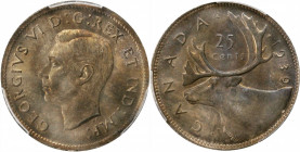 CANADA

CANADA. 25 Cents, 1939. Ottawa Mint. PCGS MS-65 Gold Shield.

KM-35. Presenting a burnished golden-olive tone, this charming specimen radi...