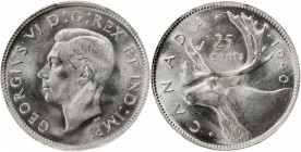 CANADA

CANADA. 25 Cents, 1940. Ottawa Mint. PCGS MS-64+ Gold Shield.

KM-35. Blast white and fully blazing, this argent near-Gem minor drip with ...
