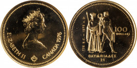 CANADA

CANADA. 100 Dollars, 1976. Ottawa Mint. ANACS MS-65.

Fr-6; KM-115. AGW: 0.25 oz. Montreal Olympics issue. This glistening Gem, offering h...
