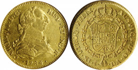 CHILE

CHILE. 4 Escudos, 1784-So DA. Santiago Mint. Charles III. NGC AU-50.

Fr-16; KM-33. Mintage: 816. A well struck and wholesome example, with...