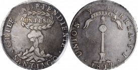 CHILE

CHILE. Peso, 1817-FJ. Santiago Mint. PCGS EF-40 Gold Shield.

KM-82.2. A wholesome and gray toned Peso from an always popular series, with ...