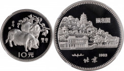 Lunar Issues

CHINA. 10 Yuan, 1983. Lunar Series, Year of the Pig. NGC PROOF-69 Ultra Cameo.

KM-73. Mintage: 6,790. Incredibly reflective and mir...