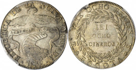 COLOMBIA

COLOMBIA. 8 Reales, 1839-RS. Bogota Mint. PCGS Genuine--Rim Damage, AU Details Gold Shield.

KM-98; Restrepo-194.1. Presenting a golden-...
