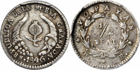 COLOMBIA

COLOMBIA. 1/2 Real, 1846-UE. Popayan Mint. PCGS VF-30 Gold Shield.

KM-96.2; Restrepo-178.24. Delightfully wholesome and problem-free, t...