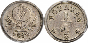COLOMBIA

COLOMBIA. 1/4 Real, 1850. Popayan Mint. PCGS AU-53 Gold Shield.

KM-108.2; Restrepo-175.3. Lightly toned and pleasingly struck.

Ex: T...