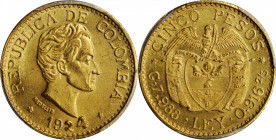 COLOMBIA

COLOMBIA. 5 Pesos, 1924. Medellin Mint. PCGS MS-65 Gold Shield.

Fr-115; KM-204; Restrepo-455.2. Large 4 variety. Quite vibrant and dazz...