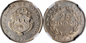 COSTA RICA

COSTA RICA. 25 Centimos, 1937-BNCR. London Mint. NGC PROOF-65.

KM-175. A RARE issue in proof that boasts steely-gray reflectivity in ...