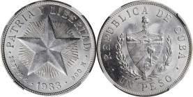 CUBA

CUBA. Peso, 1933. NGC MS-62.

KM-15.2. A blast white Peso with blazing frosty luster, quite charming for the type.

Estimate: $70.00 - $10...