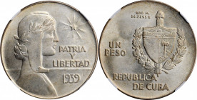 CUBA

CUBA. Peso, 1939. NGC MS-62.

KM-22. "ABC" Peso type. An example with good luster and toned a light almond to gray.

Estimate: $160.00 - $...