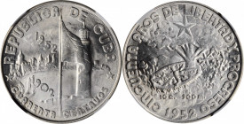 CUBA

CUBA. 40 Centavos, 1952. NGC MS-65.

KM-25. Celebrating the 50th anniversary of the founding of the republic, this Gem dazzles with blast wh...