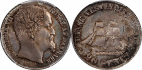DANISH WEST INDIES

DANISH WEST INDIES. 20 Cents, 1862. Copenhagen Mint. Frederik Vll. PCGS PL-65+ Gold Shield.

KM-67. A SCARCE issue in any grad...