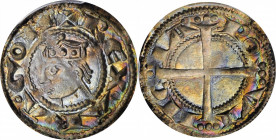 Louis XV and earlier (through 1774)

FRANCE. Provence. Denier, ND (1185-1245). Marseilles Mint. Time of Alphonse II to Raimond-Berenger IV. PCGS MS-...