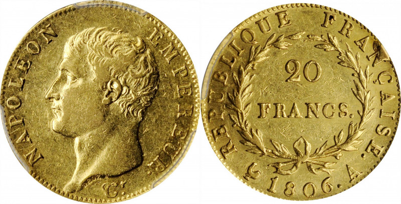 Louis XVI to Napoleon III (1774-1870)

FRANCE. 20 Francs, 1806-A. Paris Mint. ...