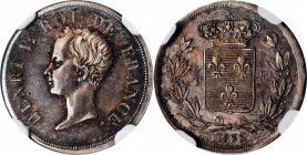Louis XVI to Napoleon III (1774-1870)

FRANCE. Silver 1/2 Franc Essai (Pattern), 1833. Henri V, the Pretender. NGC MS-62.

KMX-23; Maz-914. A mute...