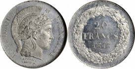 Louis XVI to Napoleon III (1774-1870)

FRANCE. White Metal 20 Francs Essai (Pattern), 1848. Paris Mint. NGC MS-62.

Maz-1264a. A flashy, argent, b...