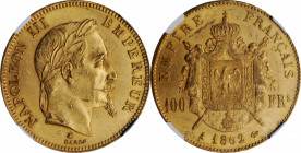 Louis XVI to Napoleon III (1774-1870)

FRANCE. 100 Francs, 1862-A. Paris Mint. Napoleon III. NGC MS-61+.

Fr-580; KM-802.1; Gad-1136. Mintage: 6,6...